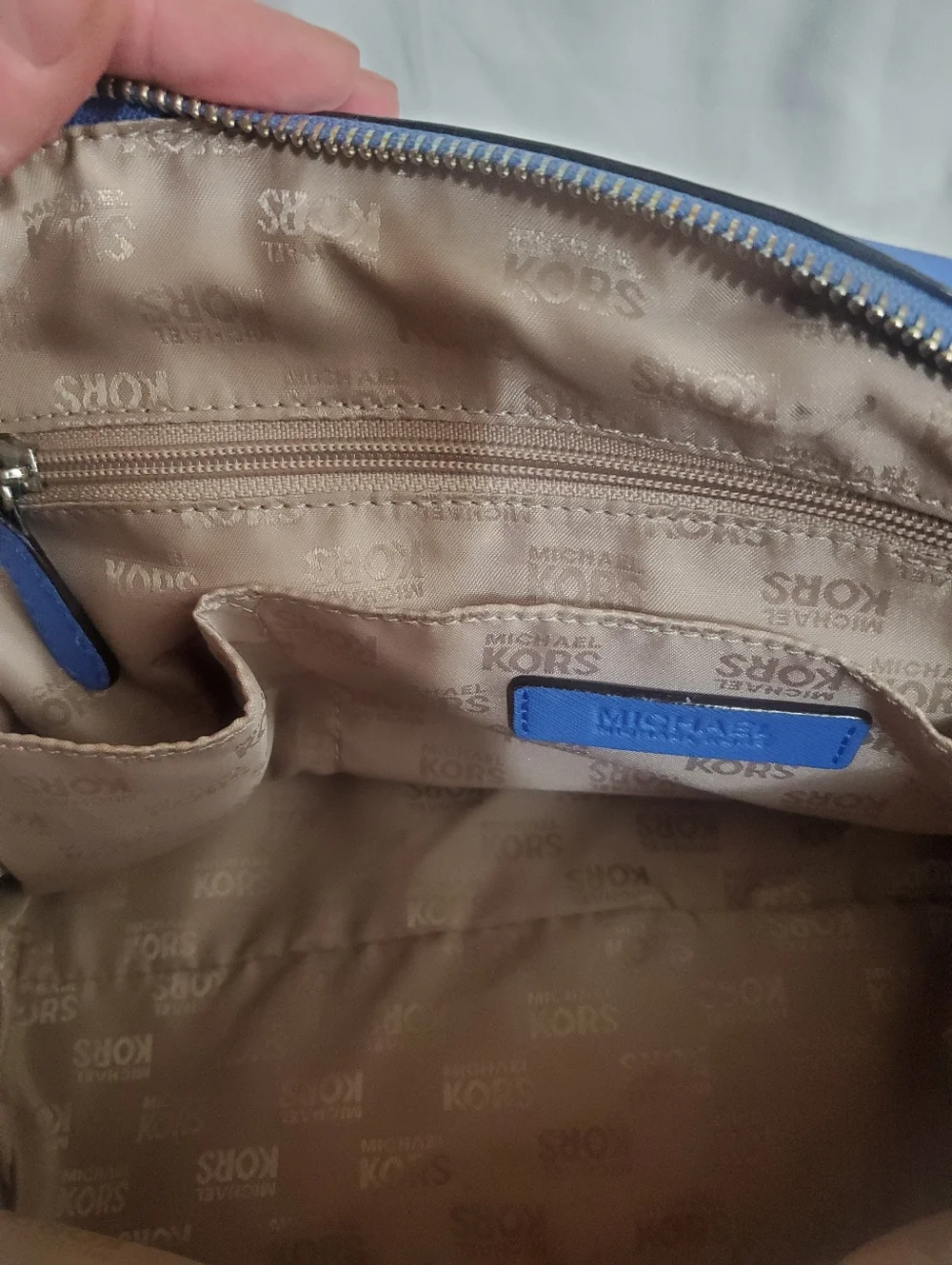 Michael Kors Small Saffiano Leather Satchel in Bright Blue - Picture 9 of 10